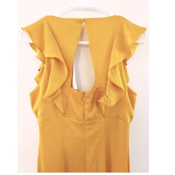 NWT BCBGeneration Mustard Ruffled Maxi Dress - Picture 6 of 6